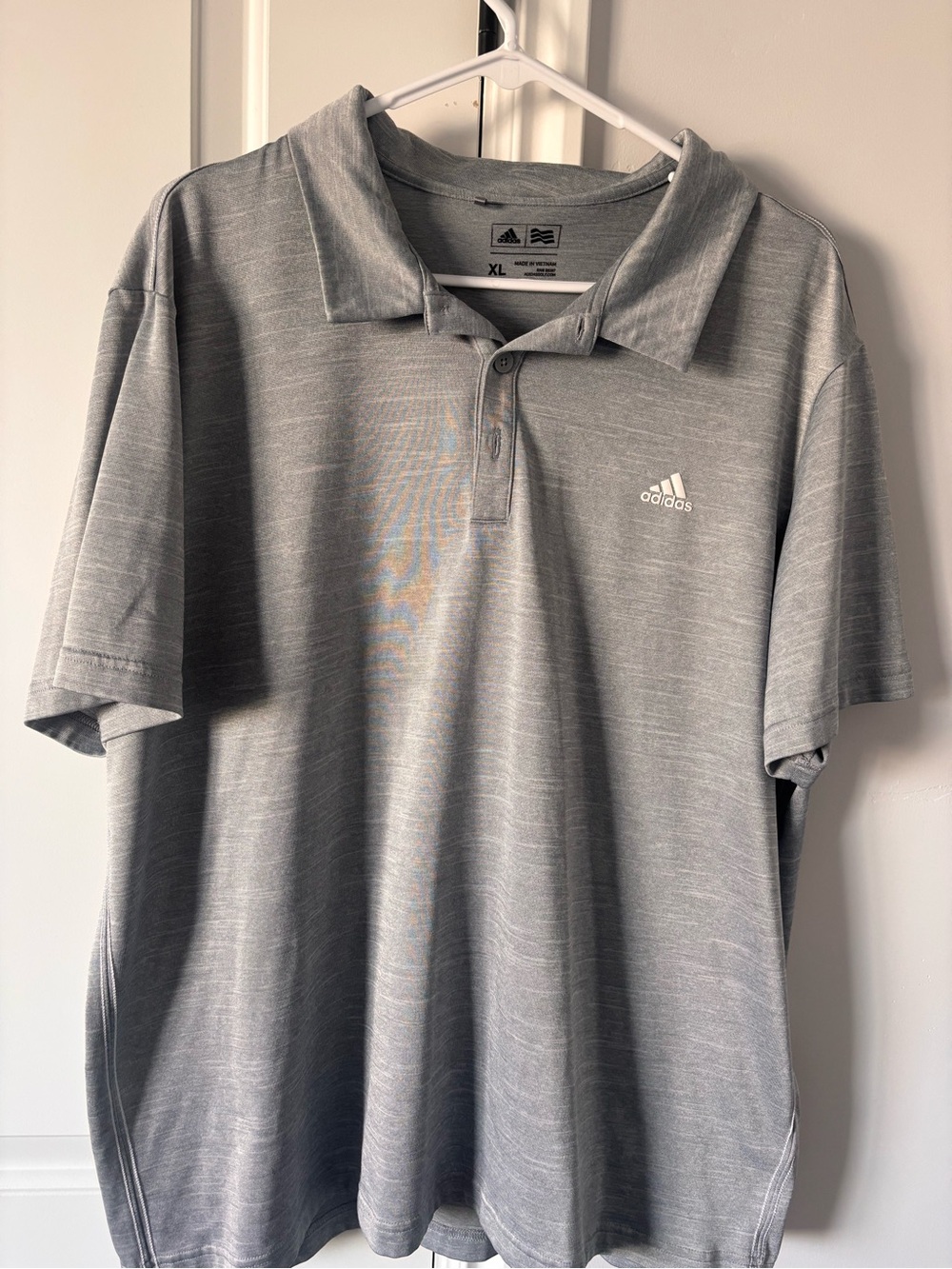 adidas Men's Heather Gray Polo Performance Shirt